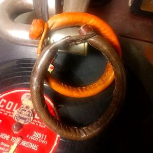 Vintage Leather Bangles High~Quality Handstitched